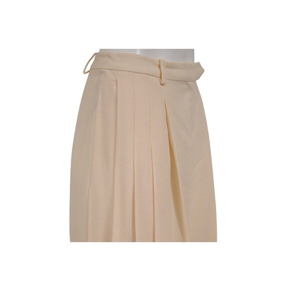 Christian Dior Womens Wide Leg Pants US 12 Cream Tan Wool High Waist Trousers - Picture 9 of 16